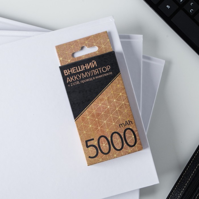 Портативный аккумулятор, «Гантель» 5000 mAh, 2 USB-разъёма - фото 51450414