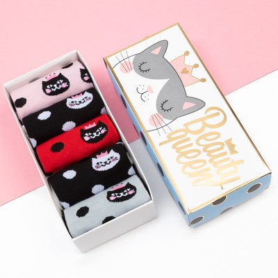 Носки женские KAFTAN Beauty queen, набор 5 пар, размер 36-39