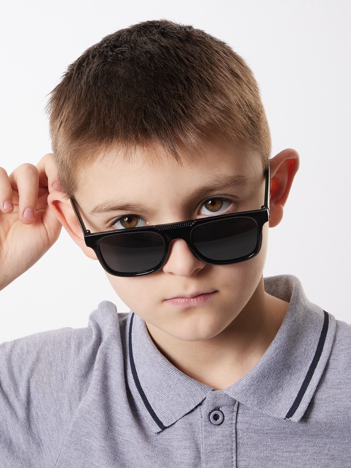 Очки солнцезащитные детские OneSun, uv 400, 13×12.4×3.9 см, линза 3.5×4.5 см, черные - Фото 1