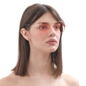 Очки солнцезащитные 'OneSun', дужка 13 см, ширина 13 см, линза 4.5 х 5 см, розовые