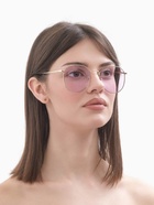 Очки солнцезащитные женские «OneSun. Панто», uv 400, линза 4.5?5 см, сиреневые (комплект 2 шт) - фото 64137436