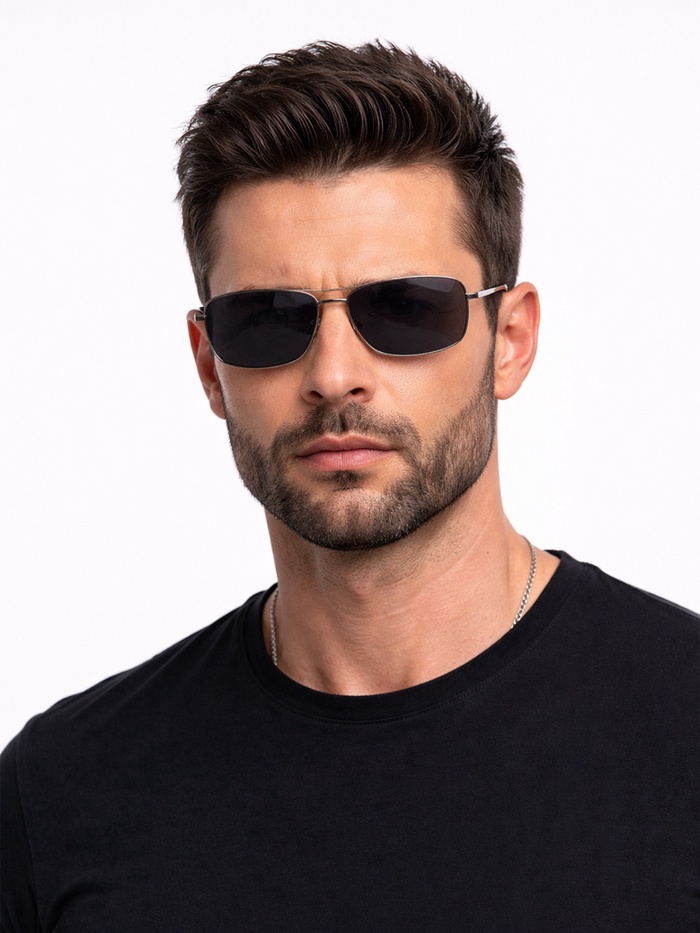 Очки солнцезащитные OneSun, поляризационные, UV 400, 14.5×13×5 см, линза 4×5.5 см, чёрные - Фото 1