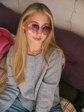 Очки солнцезащитные женские OneSun, uv 400, линза 6×5.5 см, фиолетовый  (артикул 4703678)  большой выбор товаров оптом и в розницу по низким ценам с доставкой