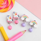 Серьги клипсы детские Выбражулька «Единороги и радуга», форма МИКС, миксы - фото 53002710