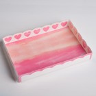 Коробка для печенья, кондитерская упаковка с PVC крышкой, Love is in the air, 22 х 15 х 3 см - Фото 2
