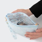 Косметичка на молнии, цвет матовый голубой - Фото 3