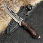 Нож кавказский, туристический "Беркут" с ножнами, сталь - 40х13, рукоять - орех, 14.5 см - Фото 5