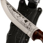 Нож кавказский, туристический "Печенег" с ножнами, сталь - 40х13, лакированный орех, 14 см - фото 25443663