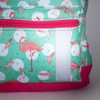 Рюкзак детский на молнии, наружный карман, светоотражающая полоса, цвет бирюзовый/розовый - фото 6286473
