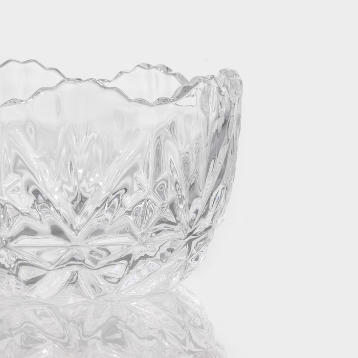 Сахарница стеклянная Доляна «Льдинка», 250 мл, 10×12 см, с крышкой - фото 1906770492