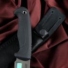 Нож кавказский разделочный «Линь», сталь - AUS-8, рукоять - эластрон, 14 см, с чехлом - фото 35234440