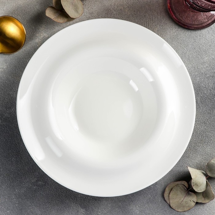 Тарелка фарфоровая глубокая Undina, 300 мл, d=22,5 см, цвет белый - фото 1885017564