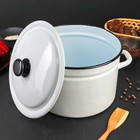 Кастрюля эмалированная цилиндрическая, 8 л, цвет белый - Фото 2