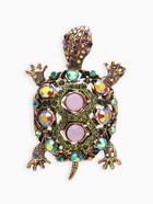 Брошь «Черепашка» в крупных стразах, цветная в чернёном золоте - Фото 1