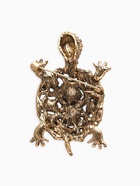 Брошь «Черепашка» в крупных стразах, цветная в чернёном золоте - Фото 3
