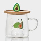 Кружка с деревянной крышкой «Авокадо», 350 мл, стекло, рисунок МИКС - Фото 12