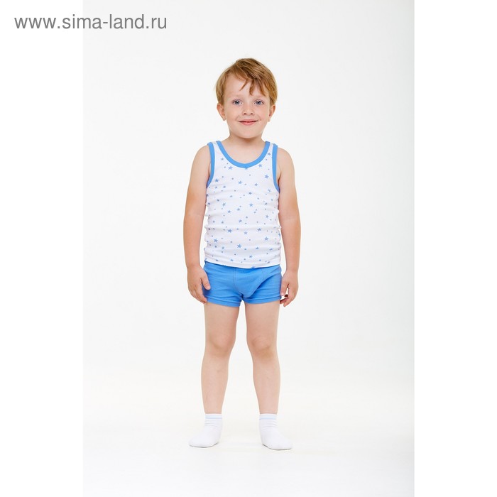 Комплект для мальчика из майки и трусов «Звёзды», рост 134-140 см, цвет синий - Фото 1