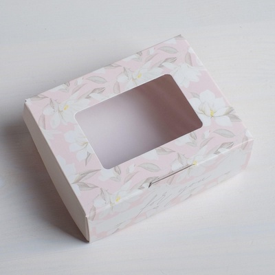 Кондитерская упаковка, коробка с ламинацией «For you», 10×8×3.5 см