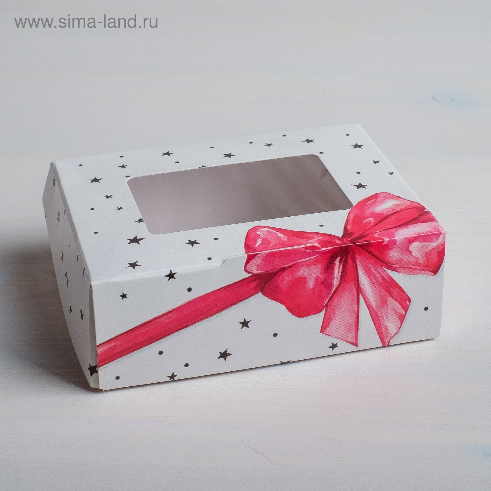 Коробка подарочная складная с лентой, бумага с фольгированным слоем, 30х30х30см, сердца, 4 дизайна