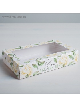 Кондитерская упаковка, коробка с ламинацией «Flowers», 20 х 12 х 4 см (комплект 10 шт)