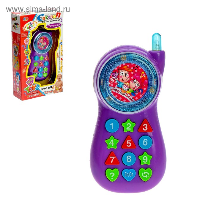 Телефон обучающий, световые и звуковые эффекты, работатает от батареек - Фото 1
