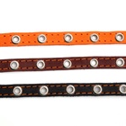 Ошейник кожаный однослойный с рифлеными люверсами, 35×1.2 см, ОШ 10-28 см, безразмерный, микс цветов - Фото 11