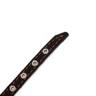 Ошейник кожаный однослойный с рифлеными люверсами, 35×1.2 см, ОШ 10-28 см, безразмерный, микс цветов - Фото 7