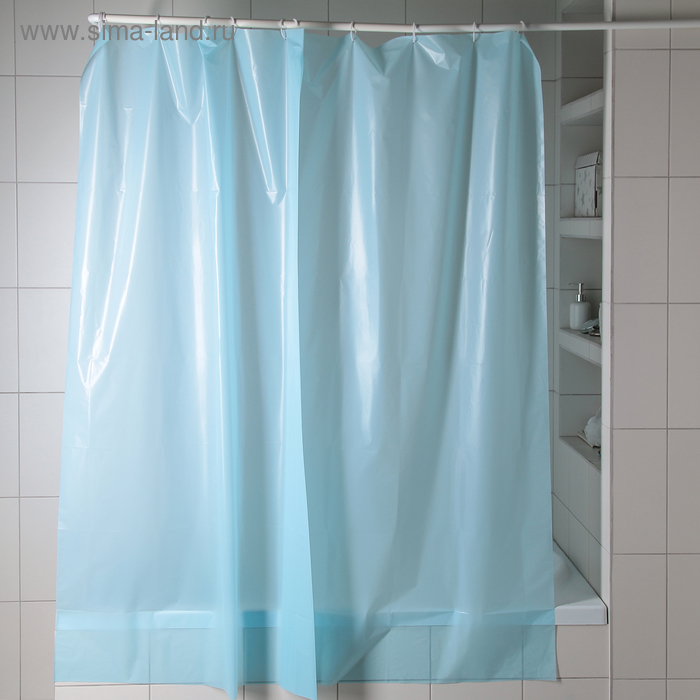 Штора для ванной 180×180 см «Голубой», полиэтилен - Фото 1