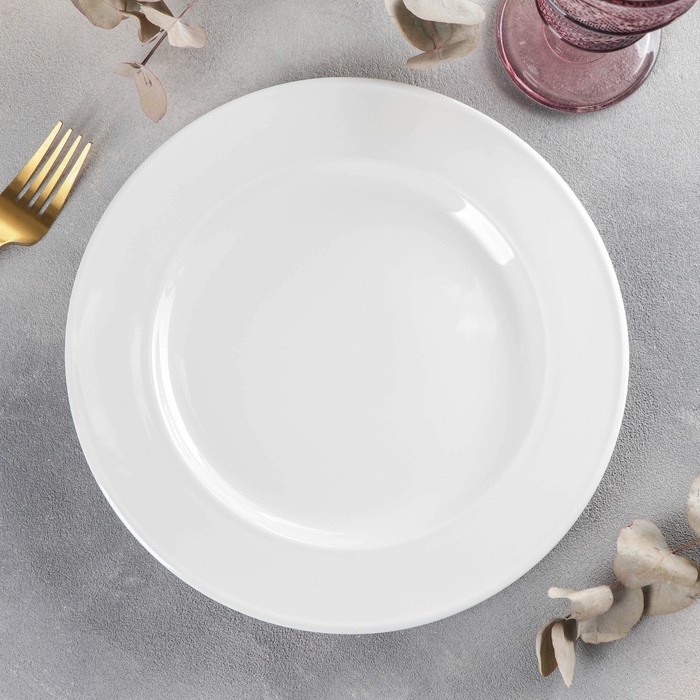 Тарелка фарфоровая обеденная Wilmax England, d=25,5 см, цвет белый - фото 1908551012