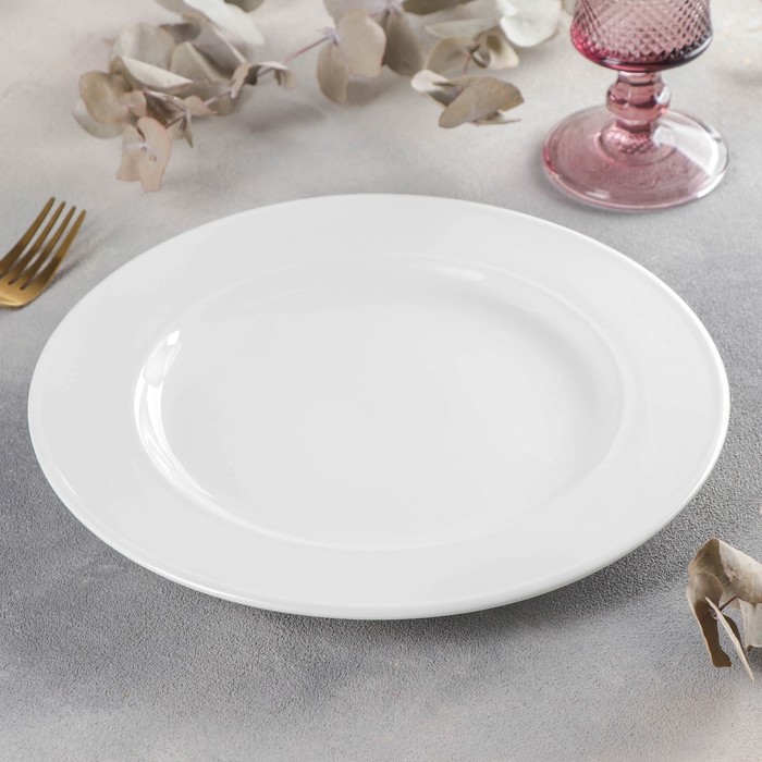 Тарелка фарфоровая обеденная Wilmax England, d=25,5 см, цвет белый - фото 1908551013