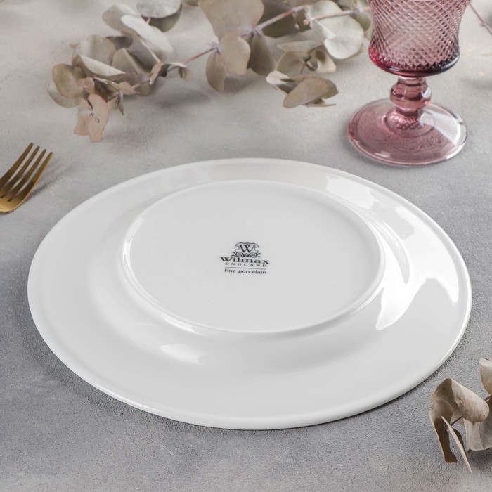 Тарелка фарфоровая обеденная Wilmax England, d=25,5 см, цвет белый - фото 1908551014