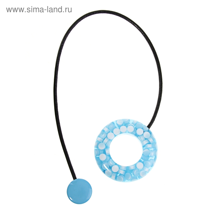 Подхват для штор на шнуре "Таблетка", d=5,5см, цвет голубой - Фото 1