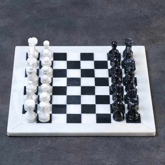 Шахматы "Элит",доска 30 х 30 см.,вид 2, оникс - Фото 1