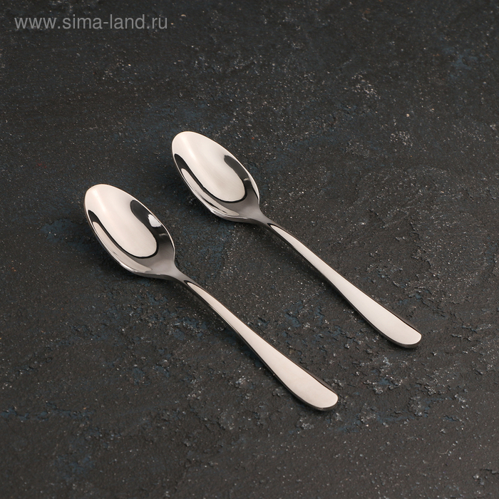 Набор ложек кофейных из нержавеющей стали Wilmax Stella, h=11,5 см, 2 шт, цвет серебряный - Фото 1