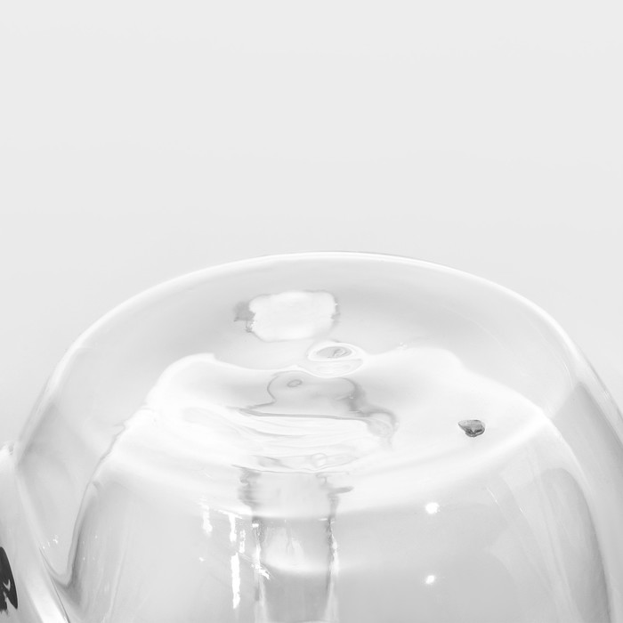 Кружка с двойными стенками «Панда», 300 мл, стекло, прозрачная - фото 113151589