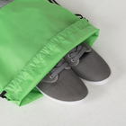 Мешок для обуви на шнурке, светоотражающая полоса, цвет зелёный - Фото 4
