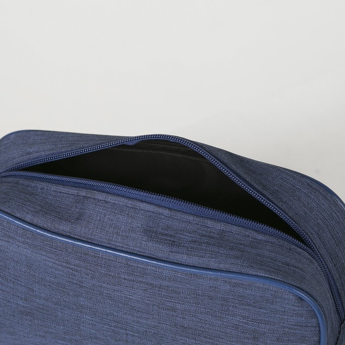 Косметичка на молнии, наружный карман, цвет синий 19652