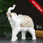Фигура "Слон" белый/золото, 20х8х19см - фото 4586353