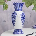 Ваза для цветов, сухоцветов «Астра», 11.5×11×30 см, фарфор гжель, бело-синий - Фото 2