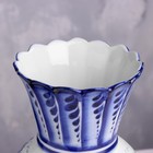 Ваза для цветов, сухоцветов «Астра», 11.5×11×30 см, фарфор гжель, бело-синий - Фото 3