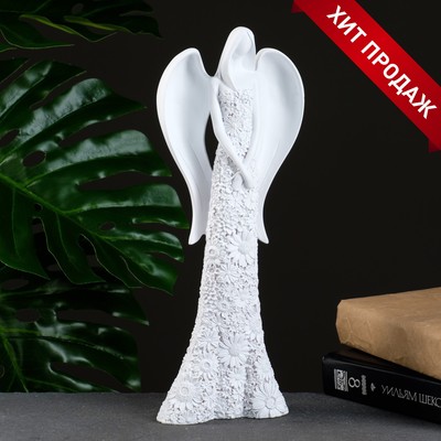 Фигура полистоун «Ангел», белый, 5.5×13×33 см