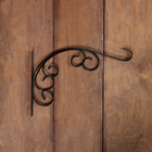 Кронштейн для кашпо, кованый, 28 см, металл, чёрный - Фото 1