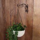 Кронштейн для кашпо, кованый, 28 см, металл, чёрный - Фото 2