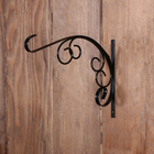 Кронштейн для кашпо, кованый, 28 см, металл, чёрный - Фото 3