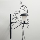 Кронштейн для кашпо, кованый, с фонарём, 46 см, металл, чёрный, «Птица» - Фото 4