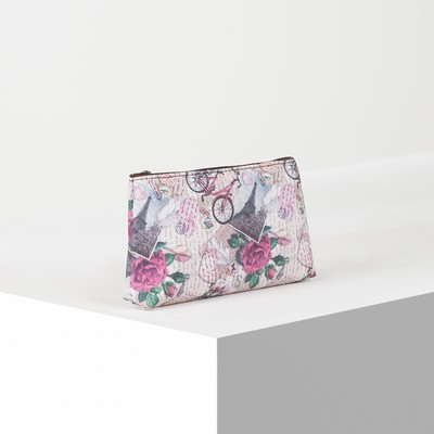 Косметичка простая, отдел на молнии, цвет бежевый