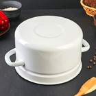 Кастрюля эмалированная, 5 л, d=24 см, цилиндрическая, индукция, белая - Фото 3