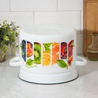 Кастрюля эмалированная, 7 л, d=24 см, цилиндрическая, деколь МИКС, белая - Фото 3