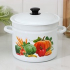 Кастрюля эмалированная, 7 л, d=24 см, цилиндрическая, деколь МИКС, белая - Фото 5