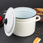 Кастрюля эмалированная, 7 л, цилиндрическая, белая - Фото 2